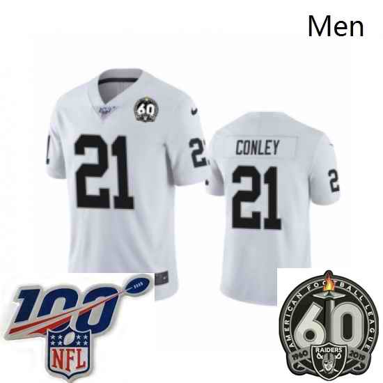 Men Oakland Raiders #21 Gareon Conley White 60th Anniversary Vapor Untouchable Limited Player 100th Season Football Jersey